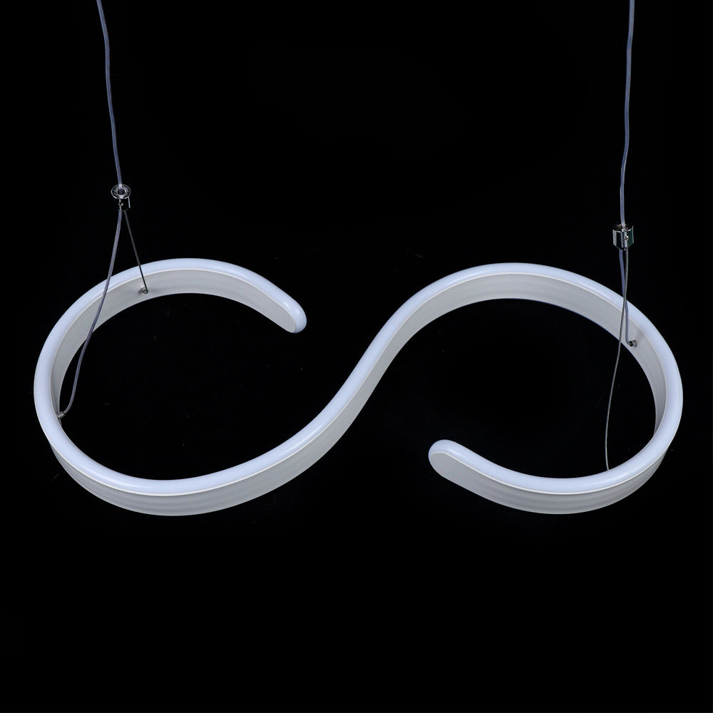 Swirl LED ceiling light installed in dining room - modern pendant lighting