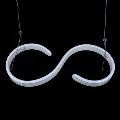Swirl LED ceiling light installed in dining room - modern pendant lighting