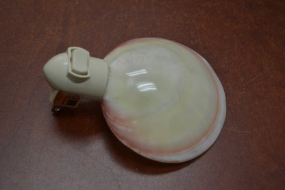 Seashell nightlight glowing - pink mother of pearl coastal decor