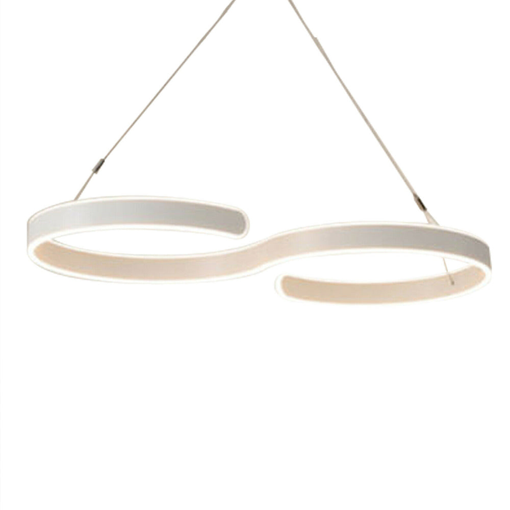 Acrylic LED swirl light fixture close-up detail - contemporary home decor