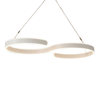 Acrylic LED swirl light fixture close-up detail - contemporary home decor