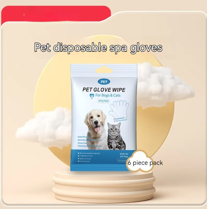 Pet Cleaning Gloves & Wipes — Grooming & Bathing Set for Dogs & Cats