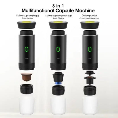 Coffee Machine Wireless Electric Coffee Machine Portable Espresso Coffee Machine Maker 3-In-1 Capsule Powder Travel Coffee Maker