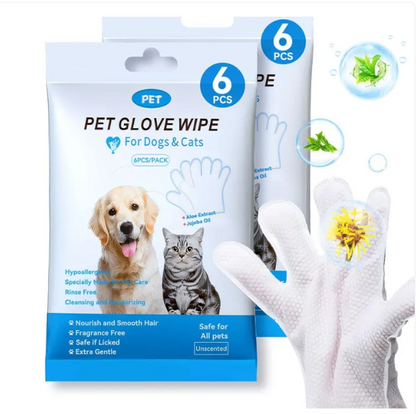 Pet Cleaning Gloves & Wipes — Grooming & Bathing Set for Dogs & Cats
