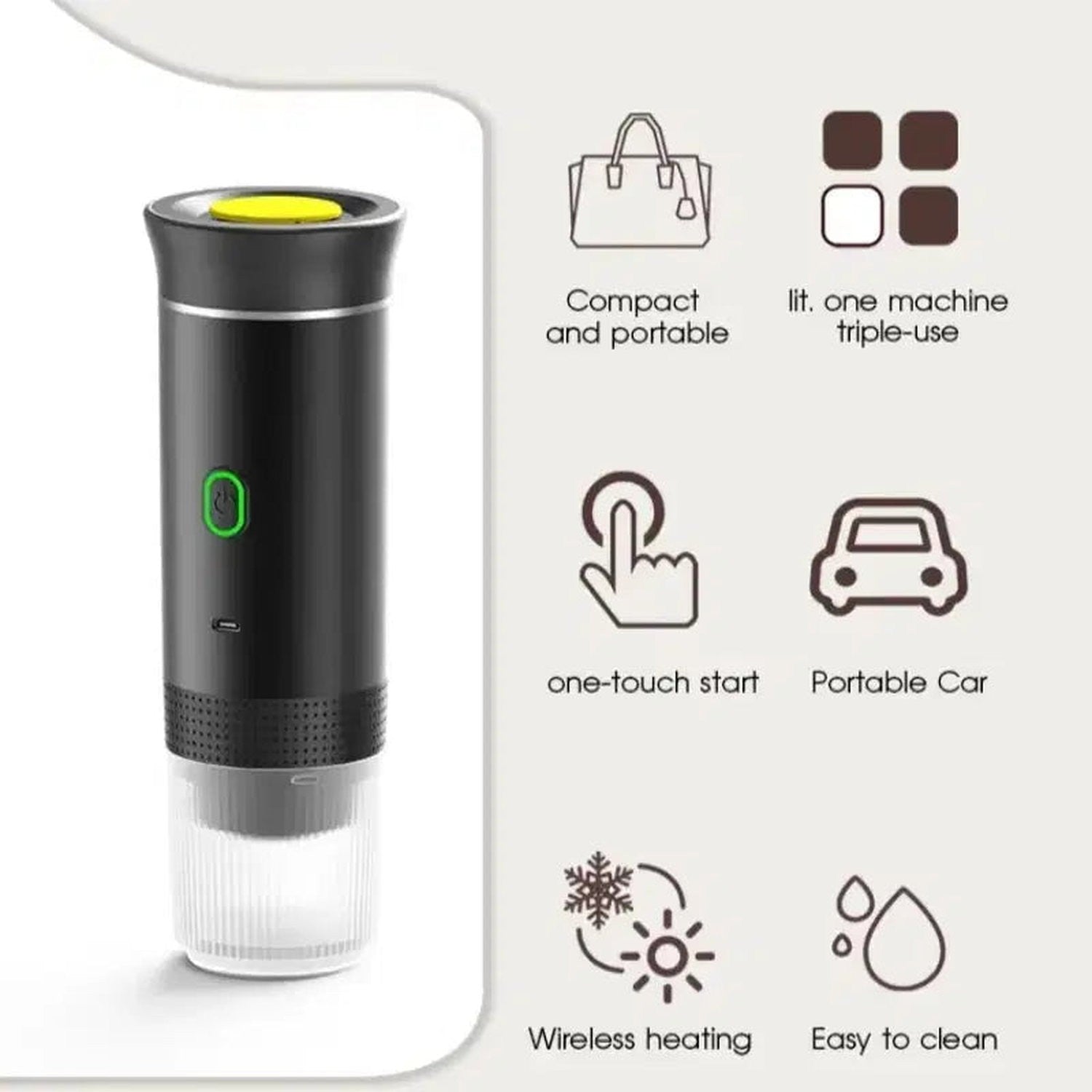 3-in-1 Portable Wireless Espresso Maker — Fresh Espresso Anywhere