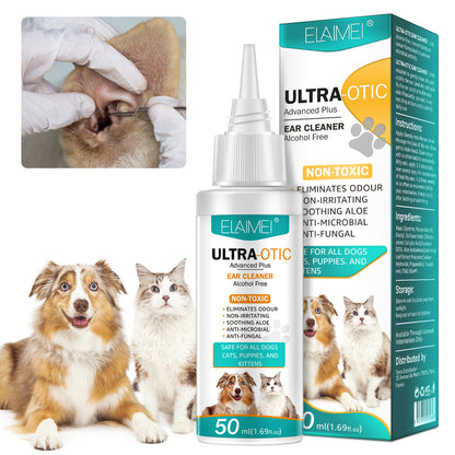 Pet Ear Cleaner Solution 50ml — Gentle Ear Care for Dogs & Cats