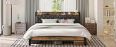 ANCTOR Twin/TwinXL/Full/Queen/King/CaliforniaKing Bed Frames, Storage Headboard with Outlets, No Noise, No Box Springs Needed Jonine&