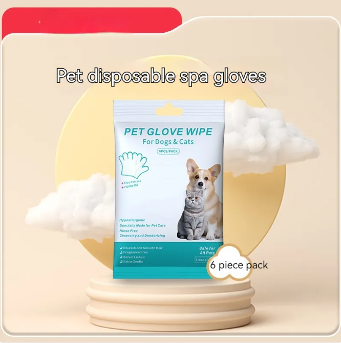 Pet Cleaning Gloves & Wipes — Grooming & Bathing Set for Dogs & Cats