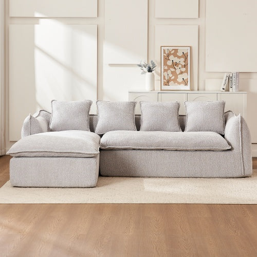 LuneluX_Home  Oversized 3-Seater L-Shape Sofa with Chaise