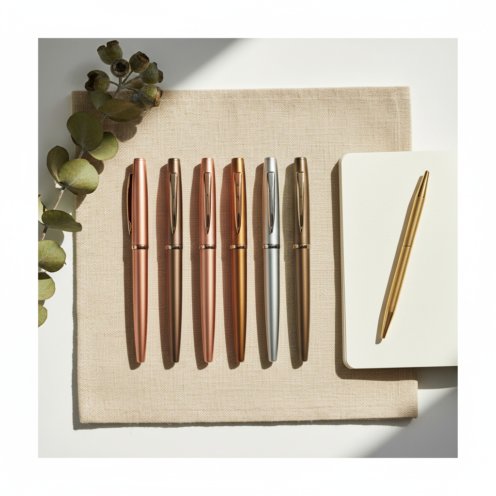 Flat lay — Custom Engraved Pens