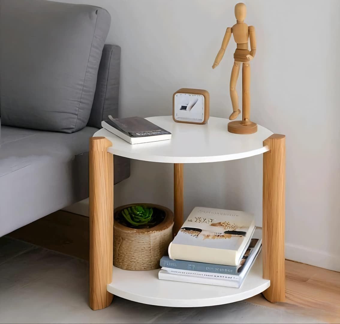 Elegant side table with round top slim pedestal and compact modern base