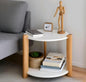 Elegant side table with round top slim pedestal and compact modern base