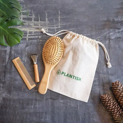 Bamboo Hair Brush Set for Gentle Locks