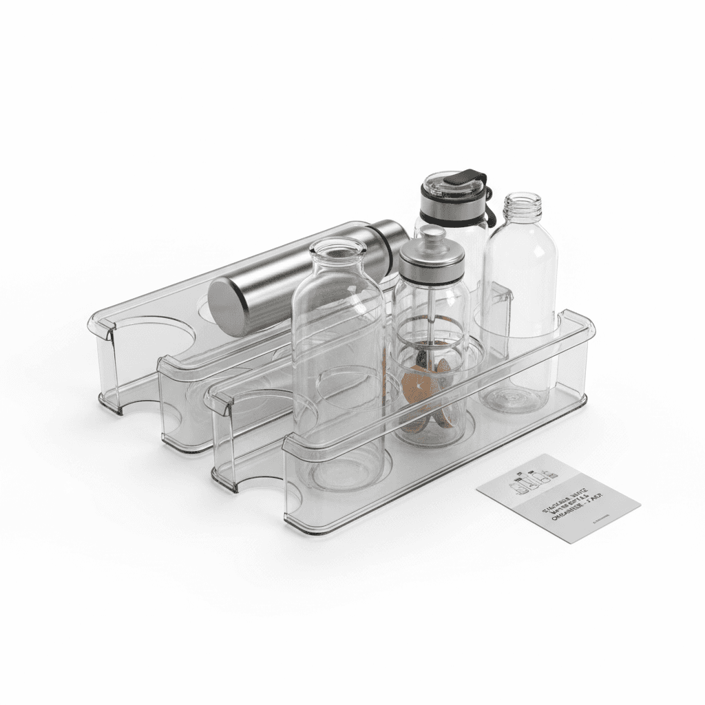 Stackable Water Bottle Organizer – 2-Pack Cabinet Storage Rack