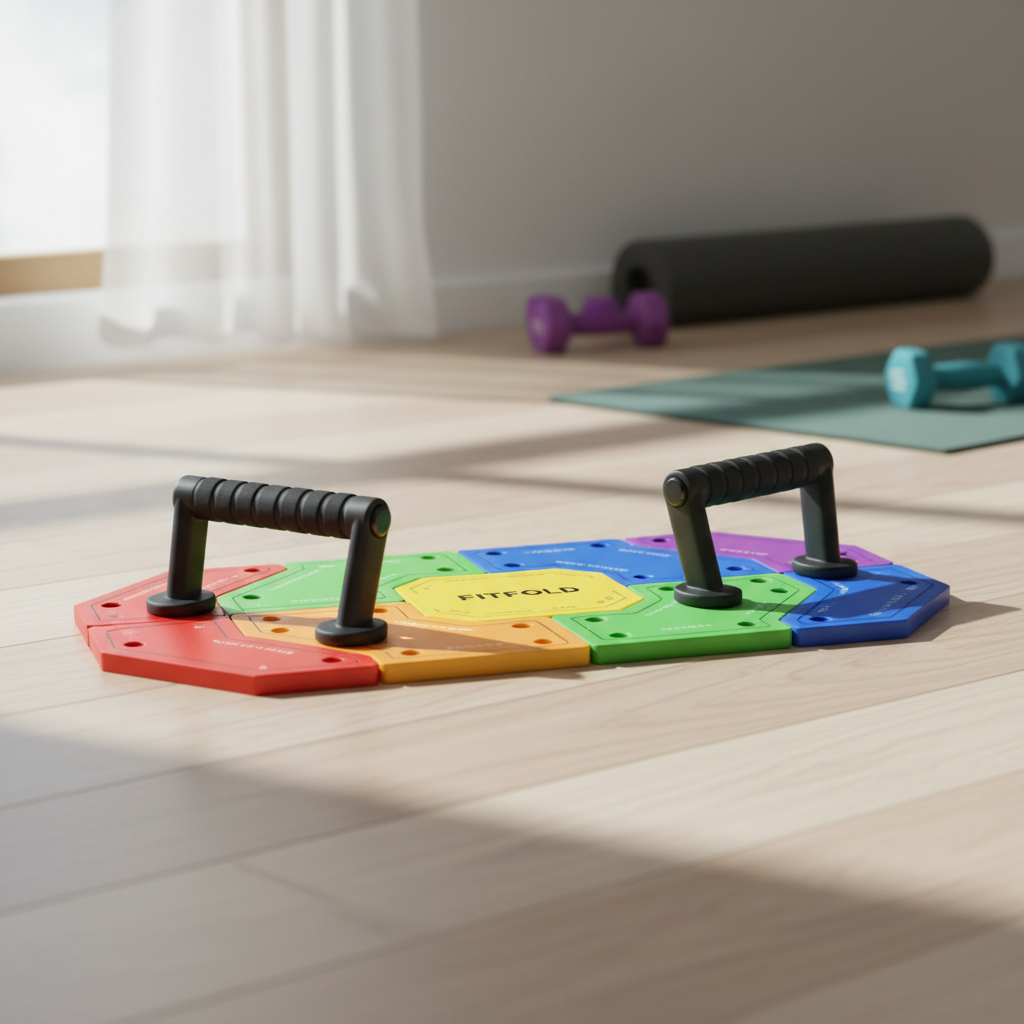 Foldable Push-Up Board Set — Ergonomic Multi-Position Chest & Core Trainer