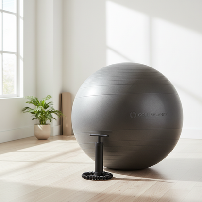 Heavy-Duty Inflatable Yoga & Fitness Ball with Pump