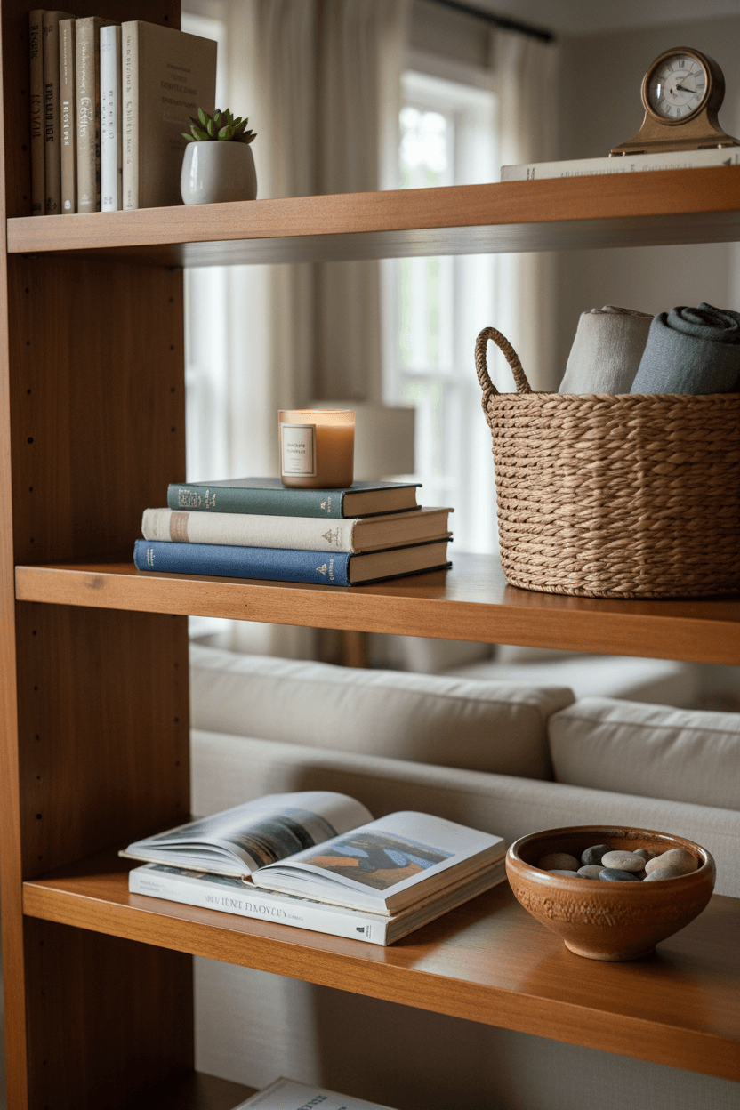 Books, Beauty &amp; Storage — JHK 5-Tier Wood Bookshelf with Fabric Drawer