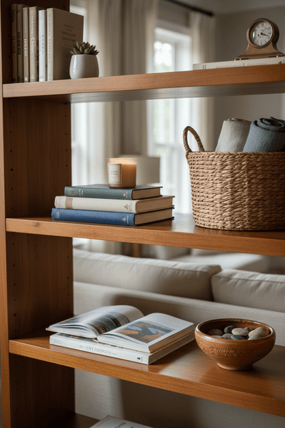 Books, Beauty &amp; Storage — JHK 5-Tier Wood Bookshelf with Fabric Drawer