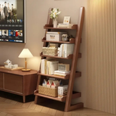 Minimalist Ladder Bookshelf — Warm Living Room