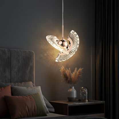 Modern Rose Gold LED Pendant Light — Bedroom &amp; Living Room Chandelier