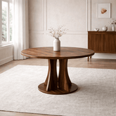 47" Round Walnut Dining Table with 4 Windsor Spindle Back Chairs 5-Piece Dining Set-3