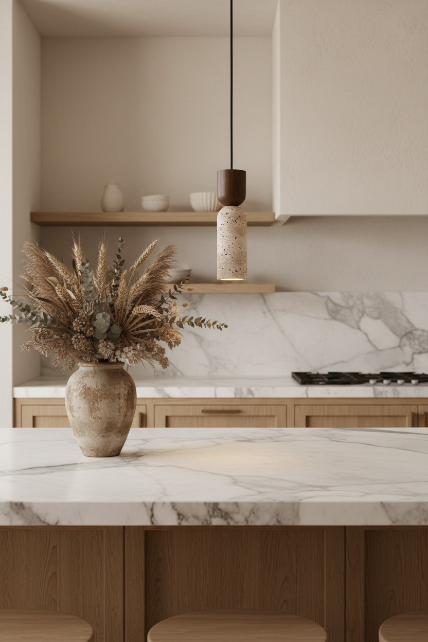Stone Cord Pendant Kitchen