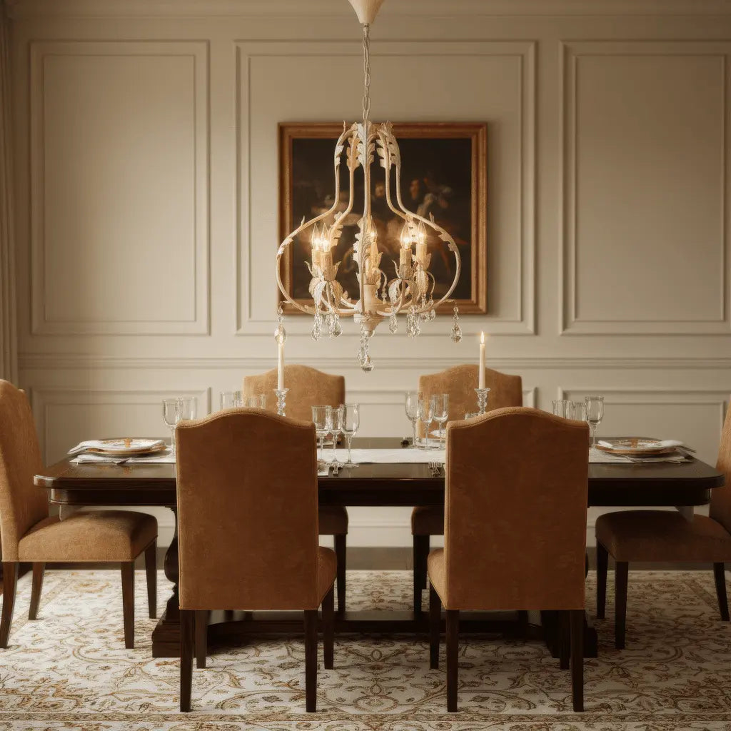 Berkeley Antique Ivory Crystal Chandelier Jonine’s Corner