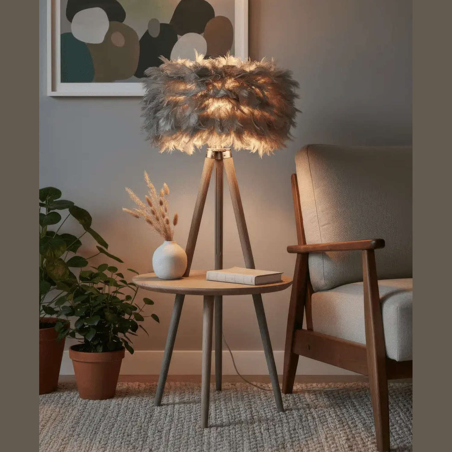 Soft Light, Strong Style — Grey Feather Tripod Desk Lamp Jonine’s Corner