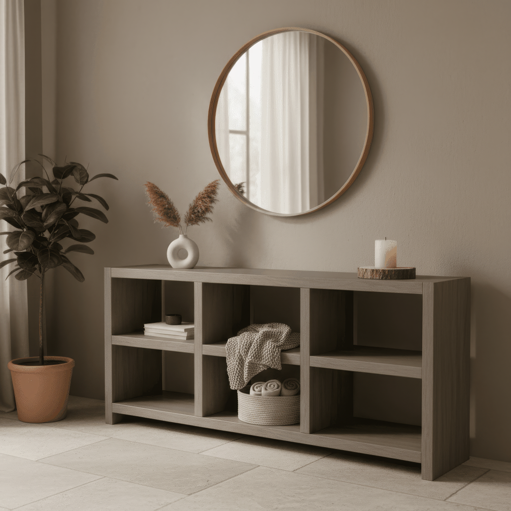 Console Table with 3 Storage Shelves — Entryway &amp; Hallway Accent