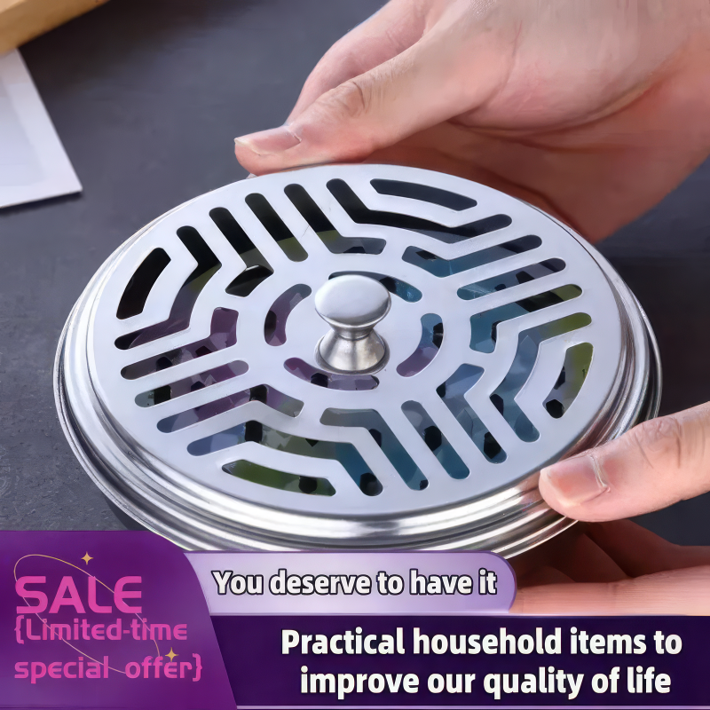 Mosquito Coil Holder — Stainless Steel Covered Ash-Catching Burner