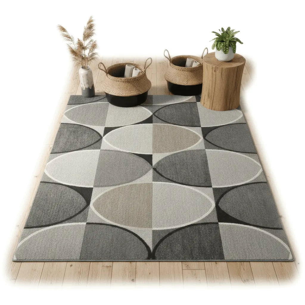 Contemporary Abstract Circles Area Rug Jonine’s Corner
