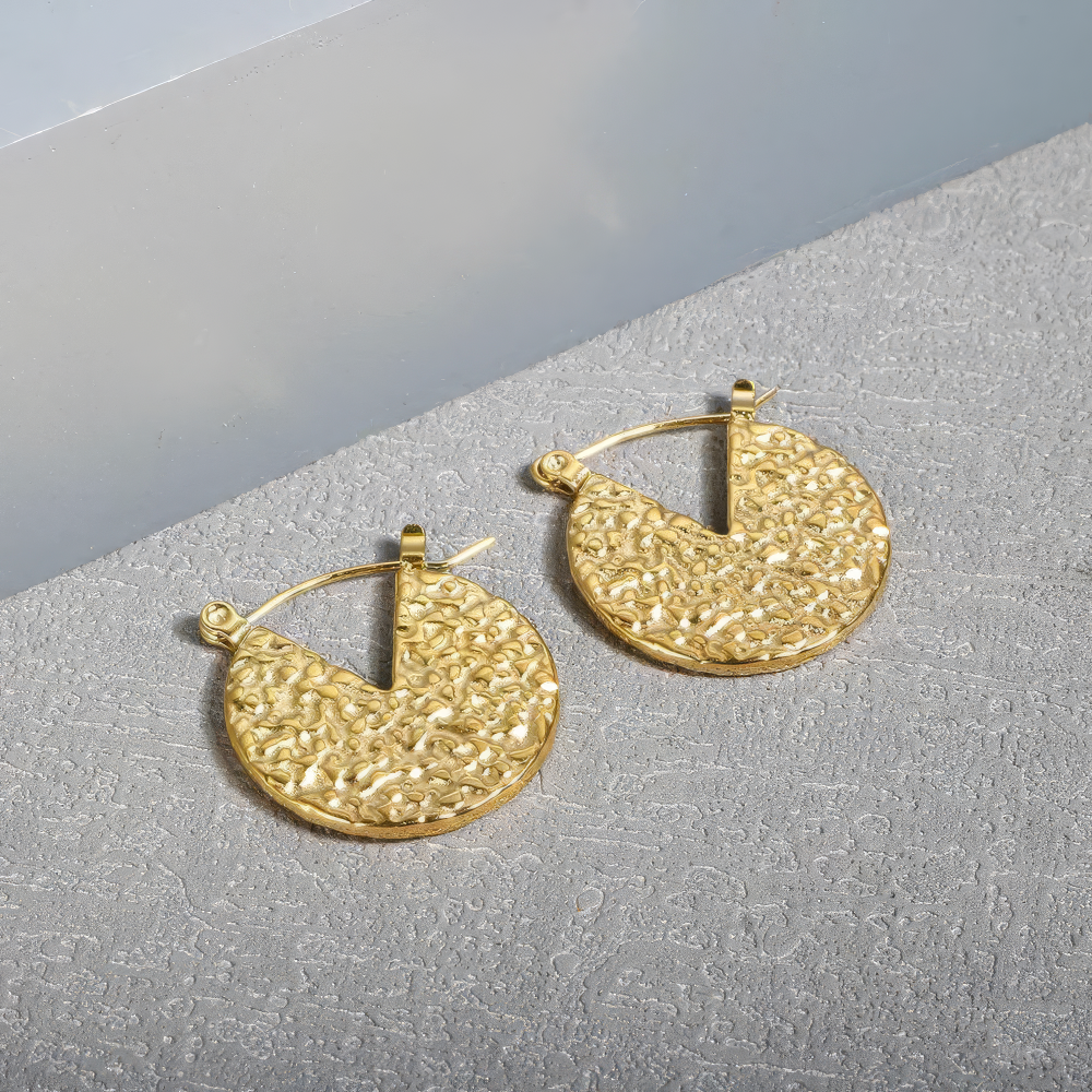 Shiny Zircon Hoop Earrings for Women Trendy Golden Stainless Steel Circle Earring Jewelry Pendientes