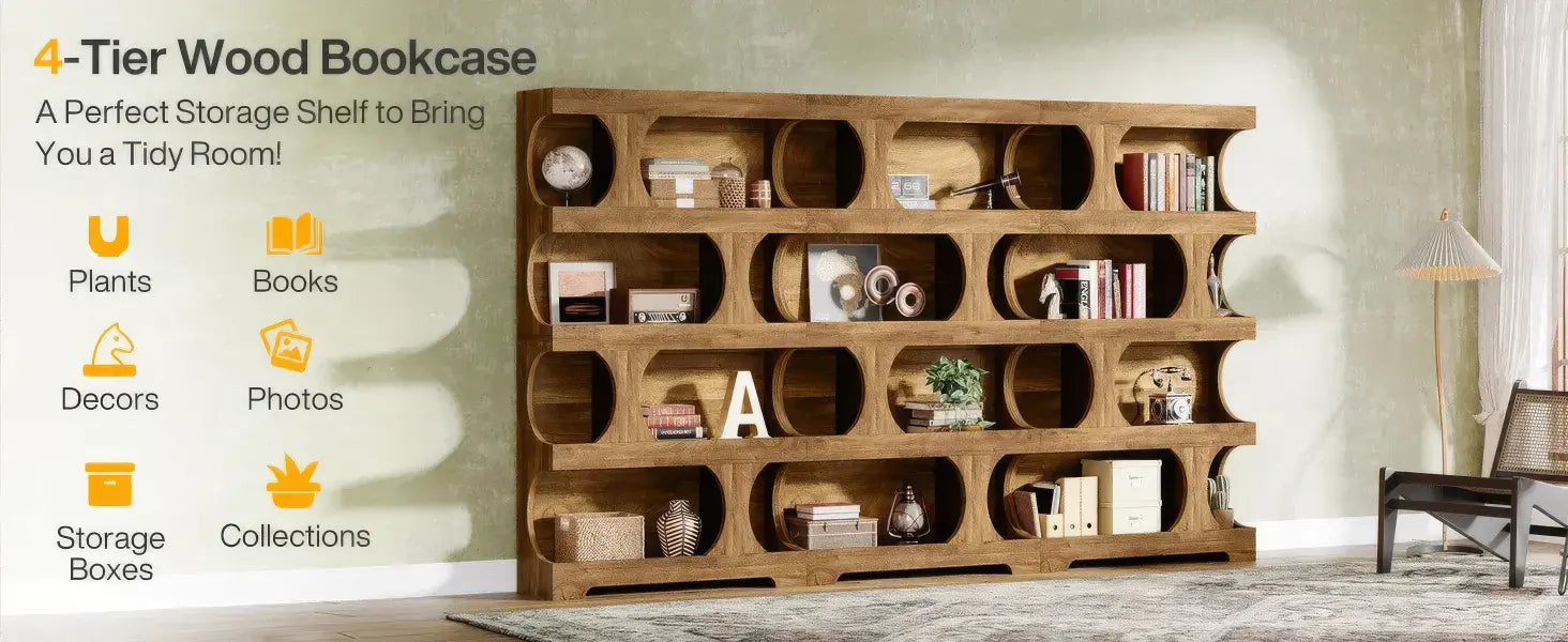 Curves That Work — Tribesigns 71" Tall S-Shaped Bookcase & Display Shelving Jonine’s Corner