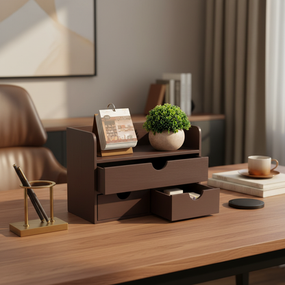 Walnut Wood Desk Organizer